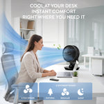 10in Desk Fan Smartvoice & Remote Control With 12h Timer | Black