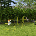 Pawhut 4 Pieces Dog Agility Training Equipment With Carrying Bag, Yellow