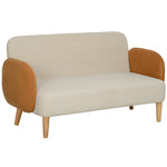 Modern 2 Seater Sofa W/ Rubber Wood Legs 130 X 74 X 76cm | One Size | Orange