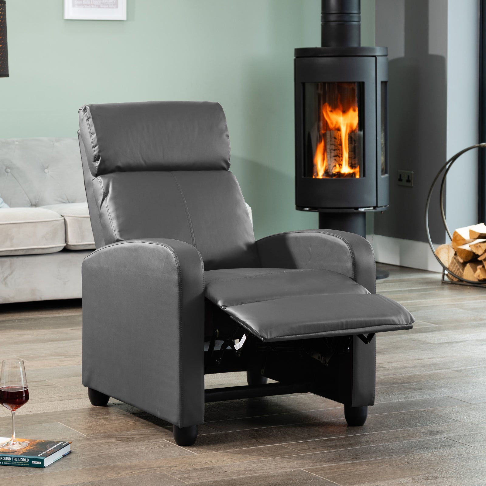 Henderson Manual Push Back Recliner Armchair | Gray