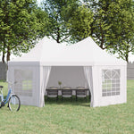 6.8x5m Octagonal Marquee Gazebo, Wedding Party Tent, White