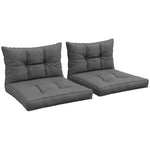 2pc Outdoor Seat Cushion For Patio Furniture | Charcoal Gray