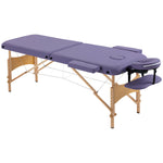 Wooden Folding Spa Beauty Massage Table W/ 2 Sections | One Size | Purple
