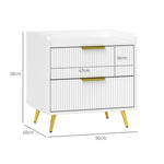 Bedside Table With 2 Drawers For Bedroom, Living Room | One Size | White