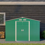 Garden Shed Storage Unit With Locking Door Floor Foundation | Medium | Green