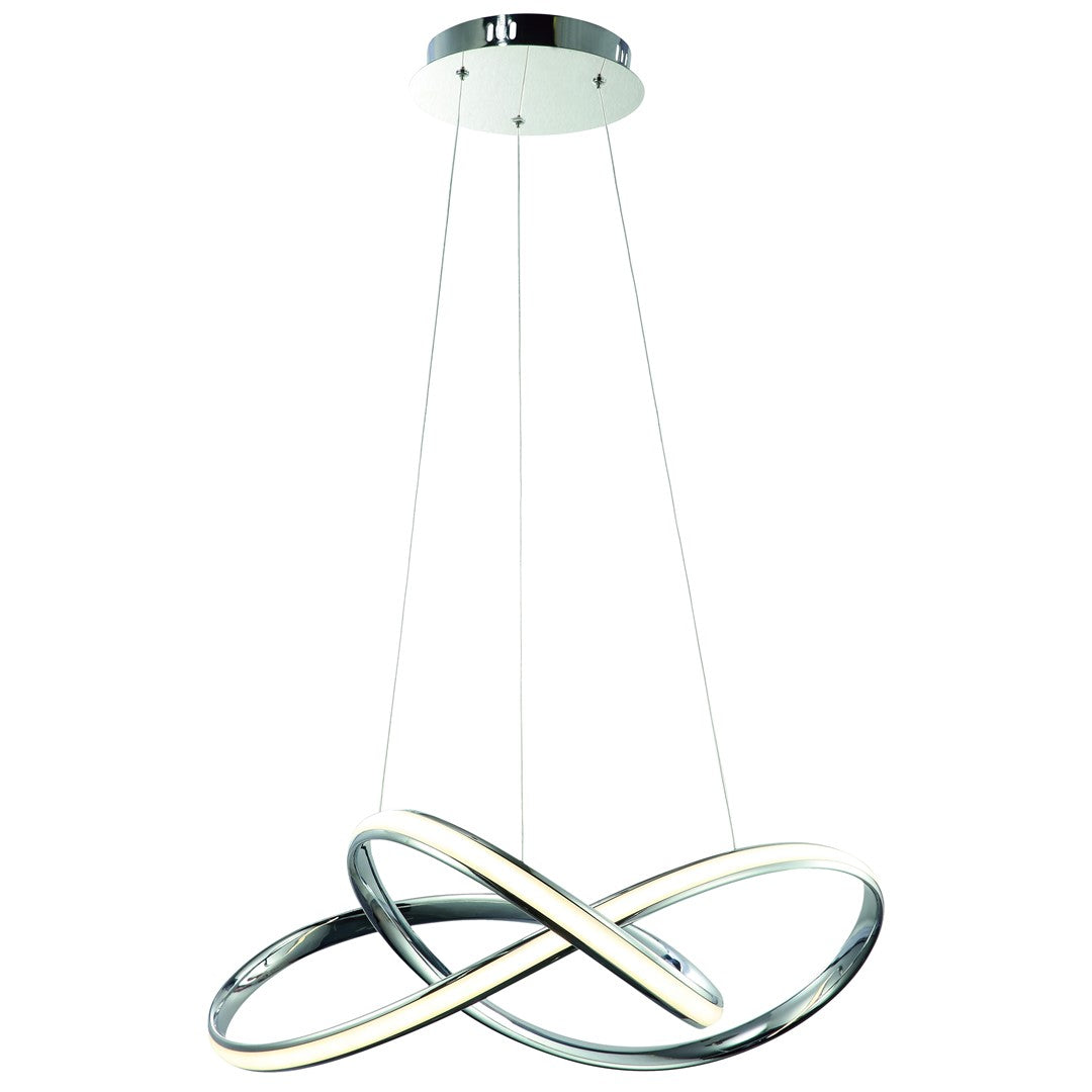 Cappio Chrome Led Pendant Lamp 36w(130w) Stunning Designer Hanging Ceiling Light With Elegant Chrome Curves