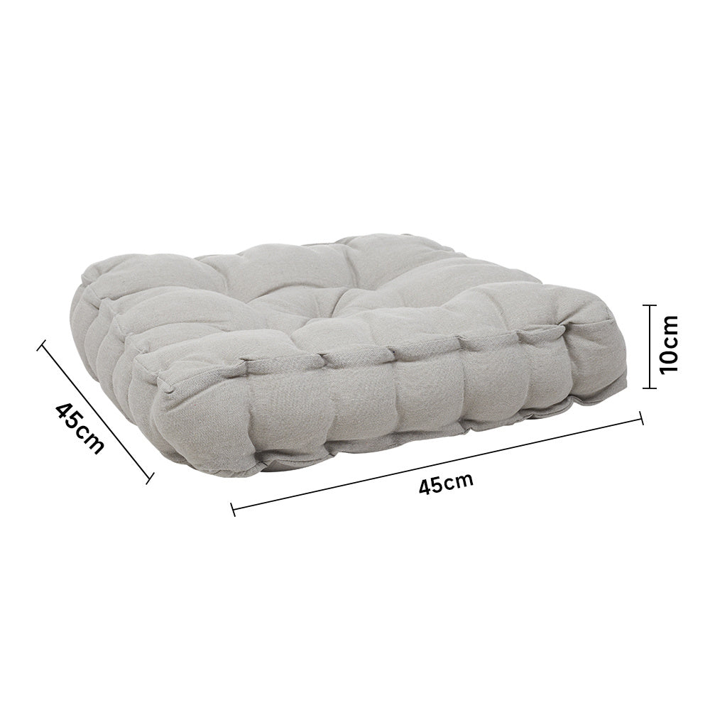 45cm Square Chair Seat Cushion Pad With Handle | Light Grey