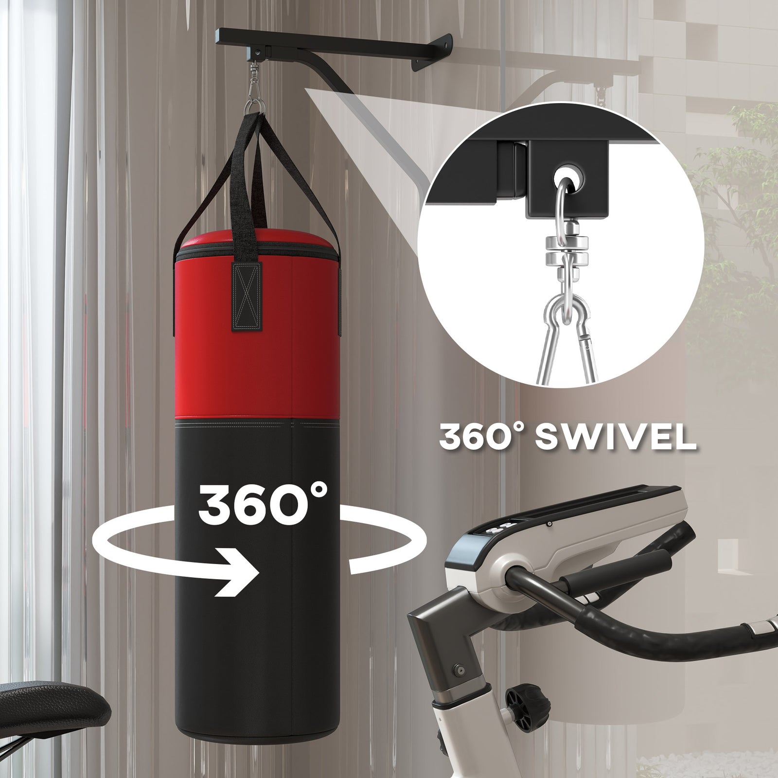 Unfilled Punching Bag Set With Boxing Gloves | Red