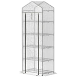 5 Tier Mini Greenhouse Grow House W/ Roll Up Door | Gray