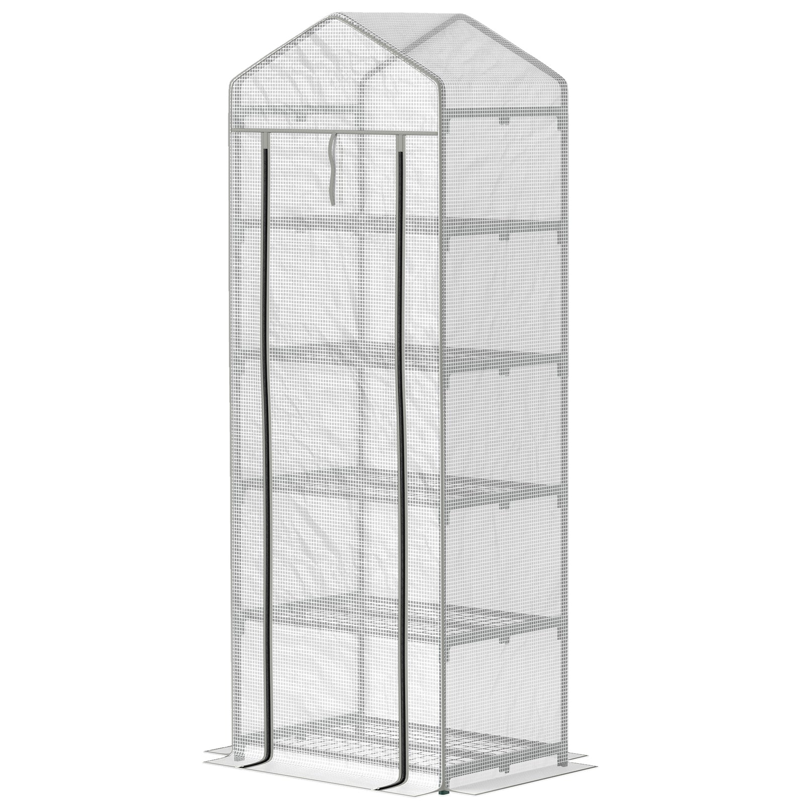 5 Tier Mini Greenhouse Grow House W/ Roll Up Door | Gray