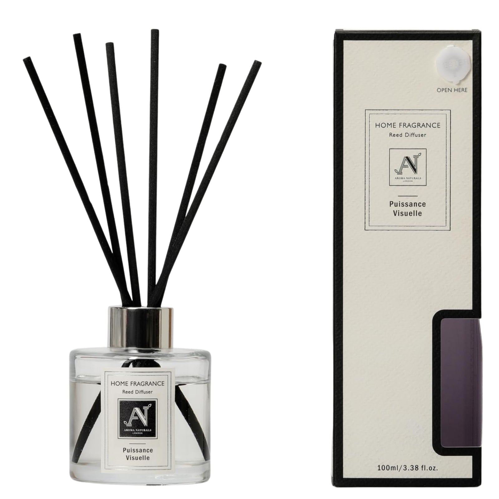 Minimalist Luxe Reed Diffuser With Metal Collar Puissance Visuelle Scent