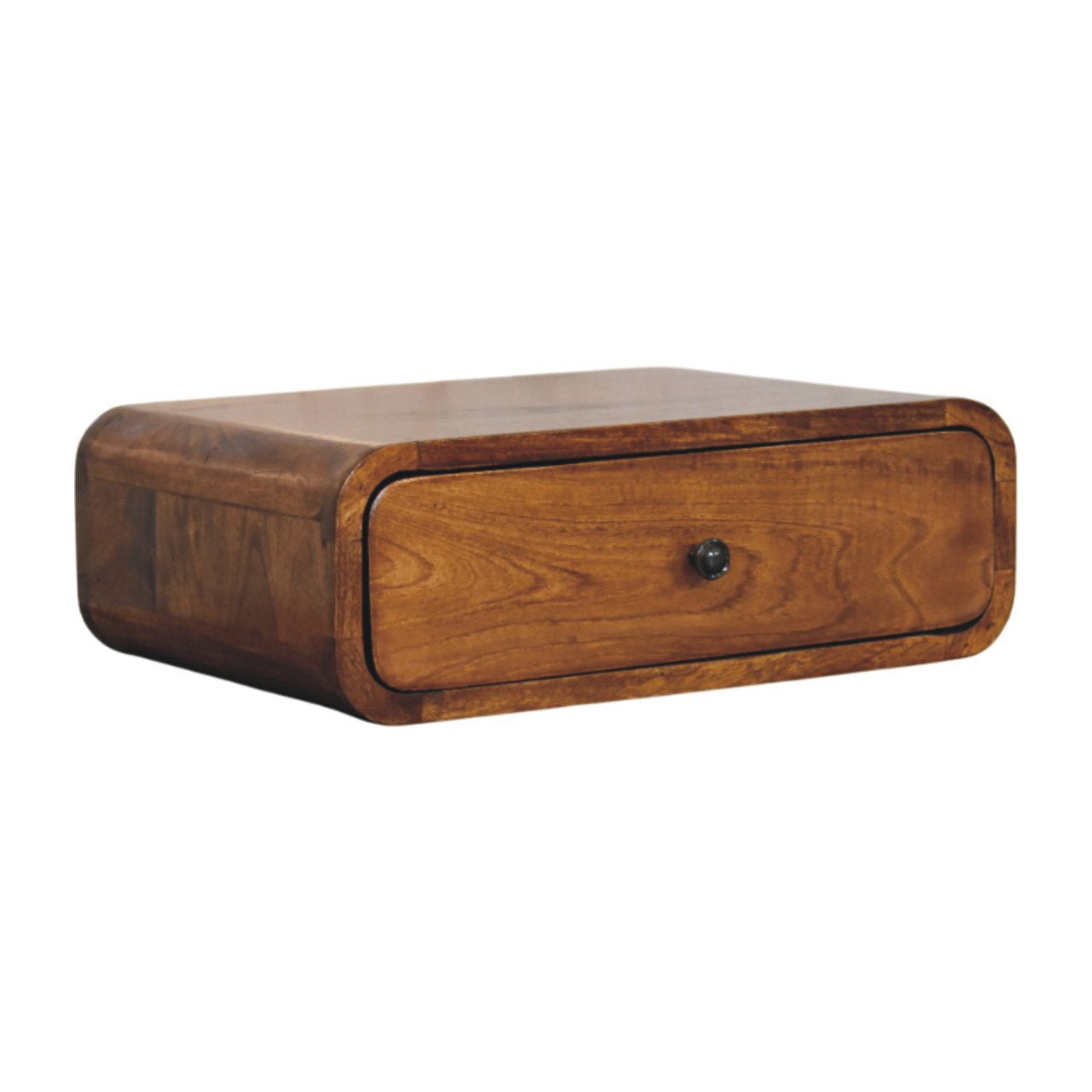 Solid Wood Avora Wall-mounted Honey Caramel 1 Drawer Nightstand
