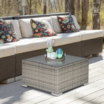 Garden Furniture Rattan Single Middle Sofa W/ Cushions | Gray