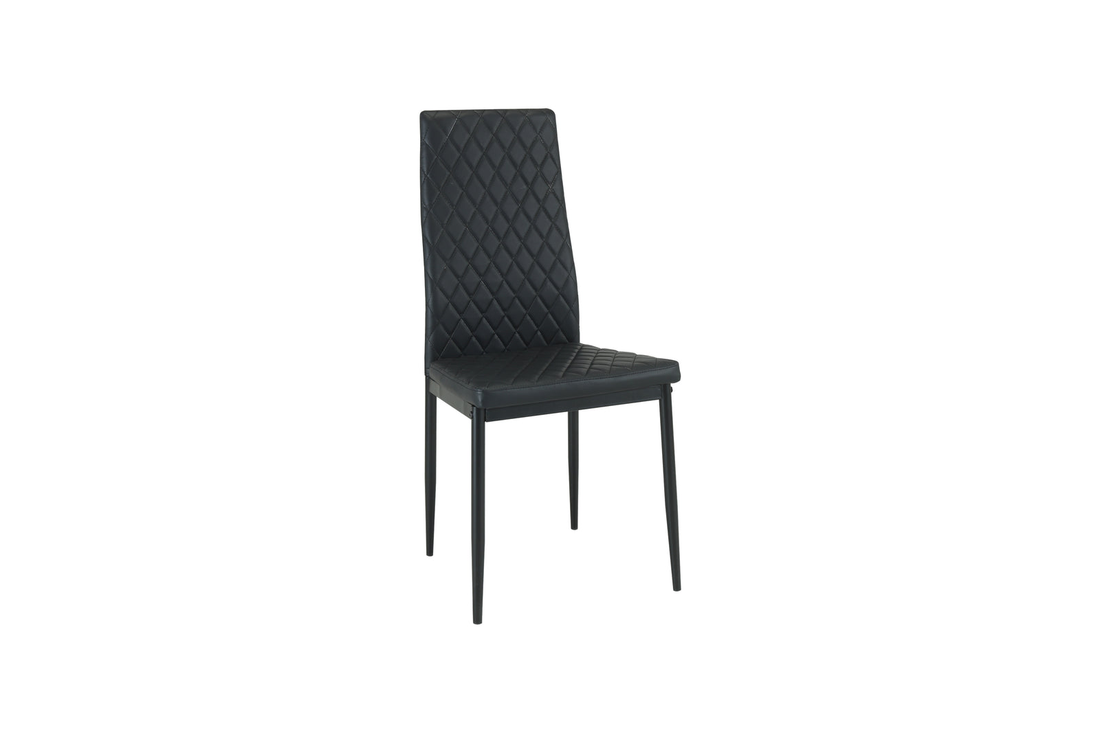 San Diego Marble Top Dining Table With Emily Leather Chairs | Black