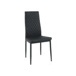San Diego Marble Top Dining Table With Emily Leather Chairs | Black