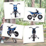 12v Kids Electric Motorbike W/ Twist Grip Throttle, Music | Blue