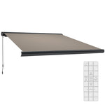 Diy Retractable Canopy With Remote Controller For Patio | Large | Light Grey