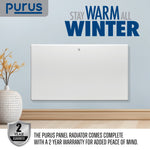 Electric Radiator Panel Heater Eco Bathroom Safe Wall Mounted Or Floorstanding Timer Thermostat Lot 20 | 1200w | White
