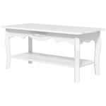 Wooden Coffee Table, White Shelf, Storage