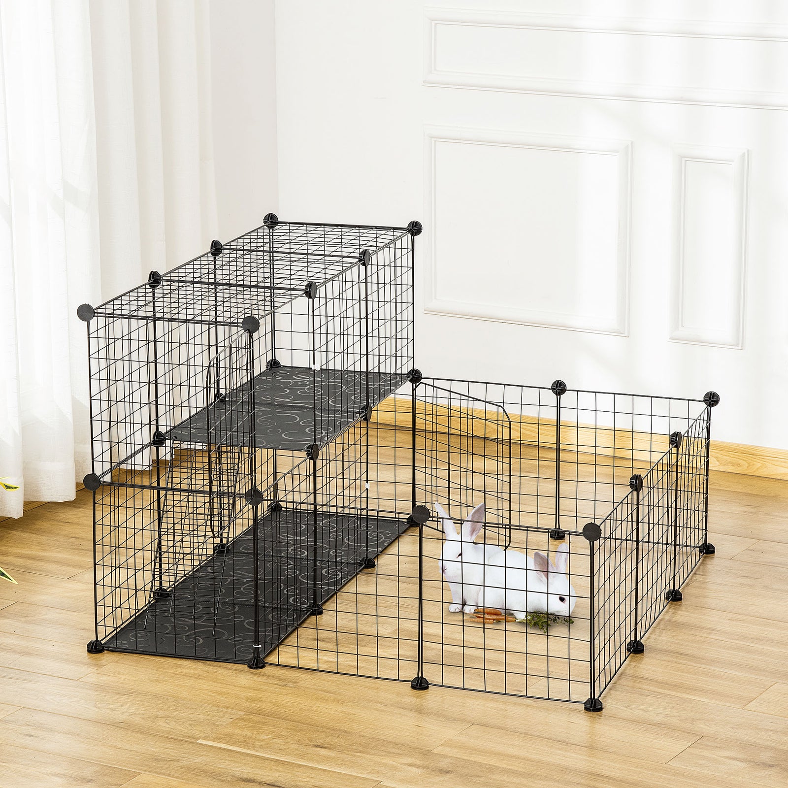 Pet Playpen Diy Small Animal Cage For Rabbit Ferret Chinchilla - Black