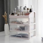 Plastic Makeup Organizer With 3 Drawers