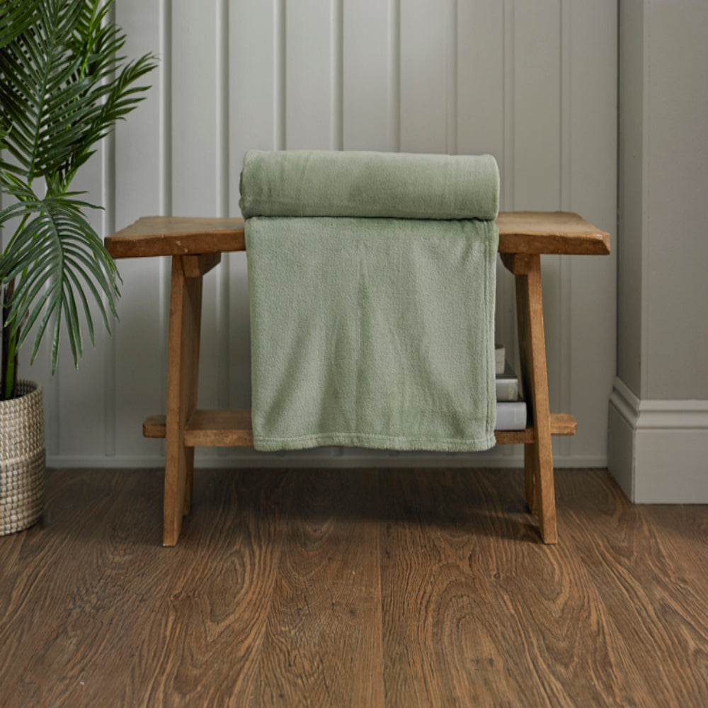 Snuggle Touch Microfibre Supersoft Fleece Throw | 140cm x 180cm | Green