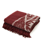 Stag Tartan Faux Cashmere Large Throw | Burgundy