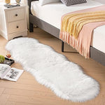 Faux Fur Sheepskin Rug | White