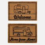 HOMESCAPES Set Of 2 Caravan Coir Doormats 60 X 40 Cm