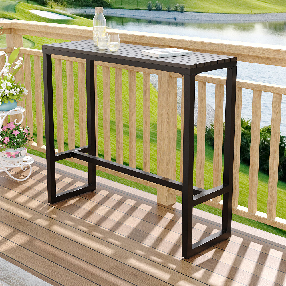 Modern Garden Bistro High Bar Table Grey - 120w X 40d X 105h Cm