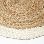 HOMESCAPES Natural & Cream Braided Jute Handwoven Round Placemats Set Of 4