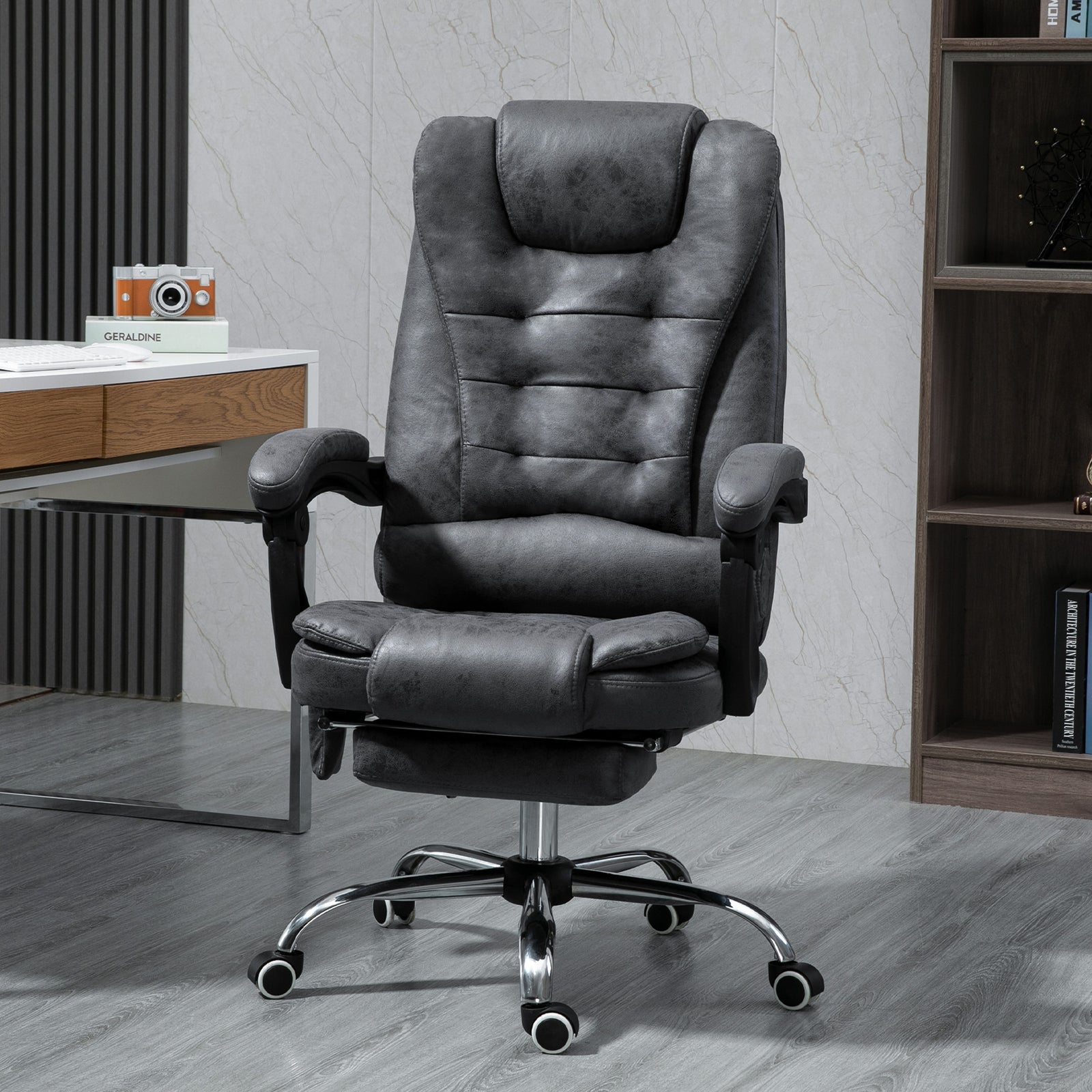 Heated Massage Office Chair 6 Vibration | Dark Gray