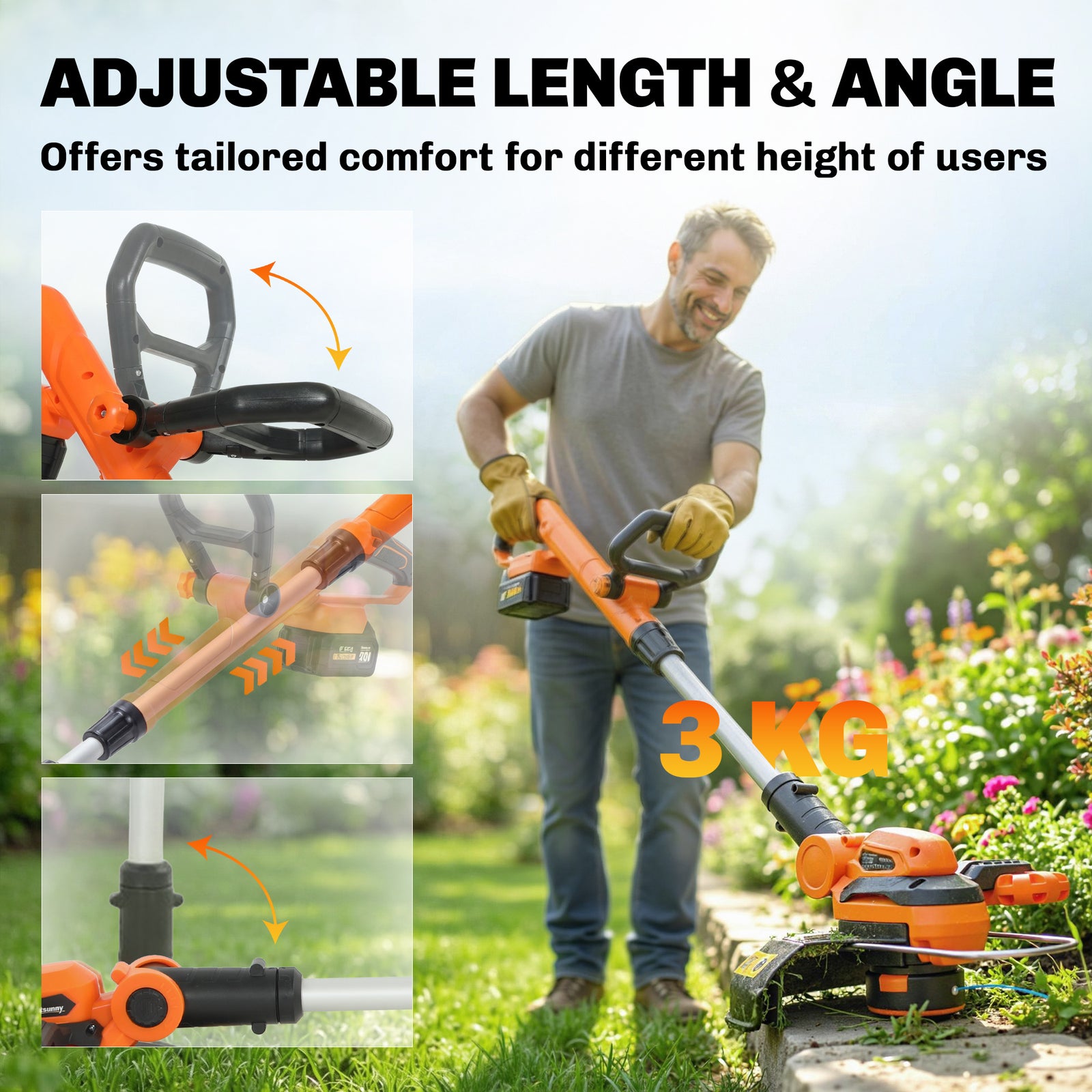 Outsunny Cordless Strimmer With 2 X 4.0ah Lithium Batteries & Charger