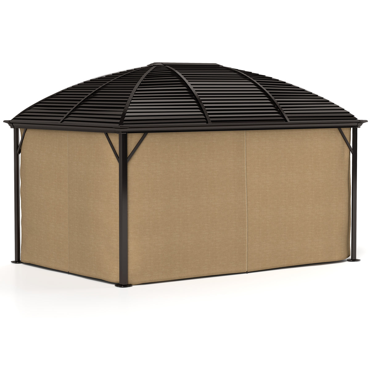 3x4m Hardtop Gazebo With Metal Roof And Aluminium Frame | Brown
