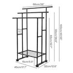 Towel Rail Metal Rack With Basket 3-tier Storage Anti-slip Foot Black | Black