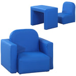 Kids Mini Sofa 2 In 1 Table Chair Set Children Armchair Seat Girl Boys | Blue