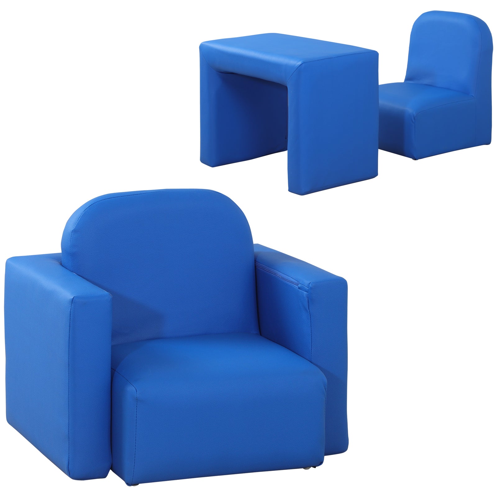 Kids Mini Sofa 2 In 1 Table Chair Set Children Armchair Seat Girl Boys | Blue