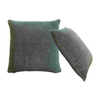 Ribbed Cushion Set, Velvet Fabric | Set-of-2 | Green