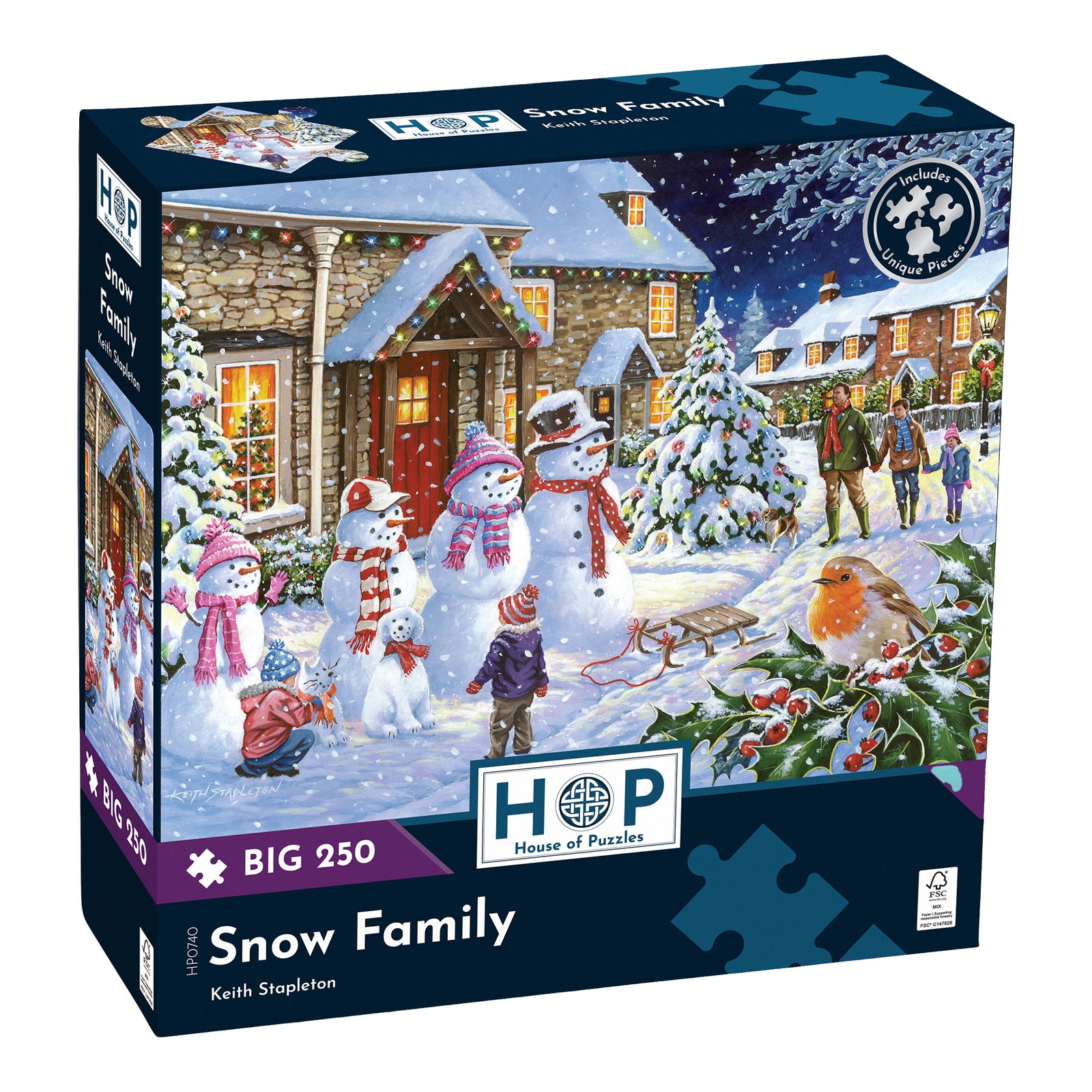 Snow Family Jigsaw - Big 250 Piece Jigsaw Puzzle For Adults & Kids, With Extra Large Pieces