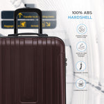55x40x20cm Lightweight Luggage Overhead Cabin Hard Shell Cabin Suitcase 60+ Airlines Approved - Carry On Case - 4 Wheels | Cabin | Burgundy