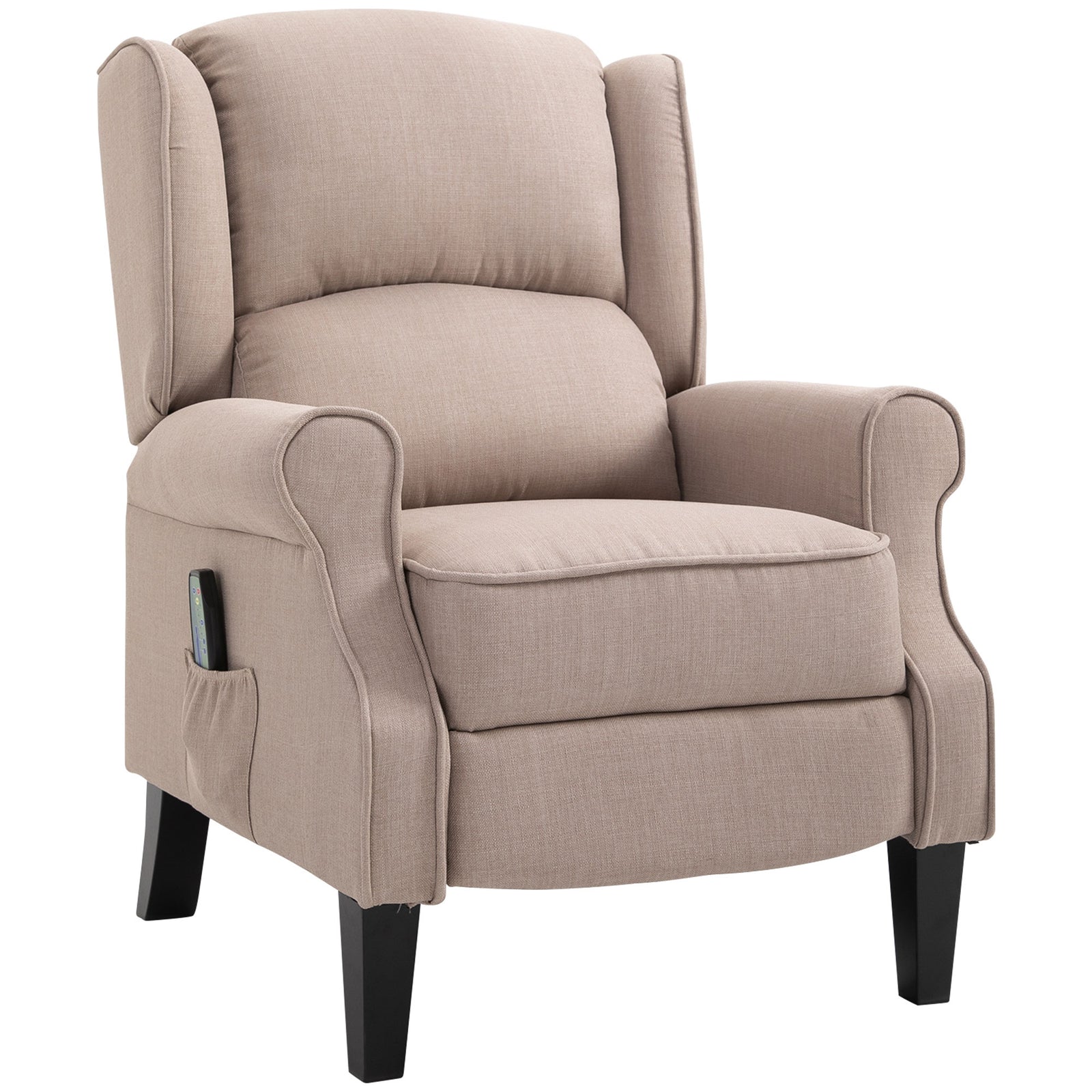 HOMCOM Heated Massage Reclining Armchair W/ Footrest Beige