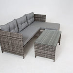Riverside Grey Corner Rattan Patio Set - Stylish And Durable Outdoor Furniture | Gray