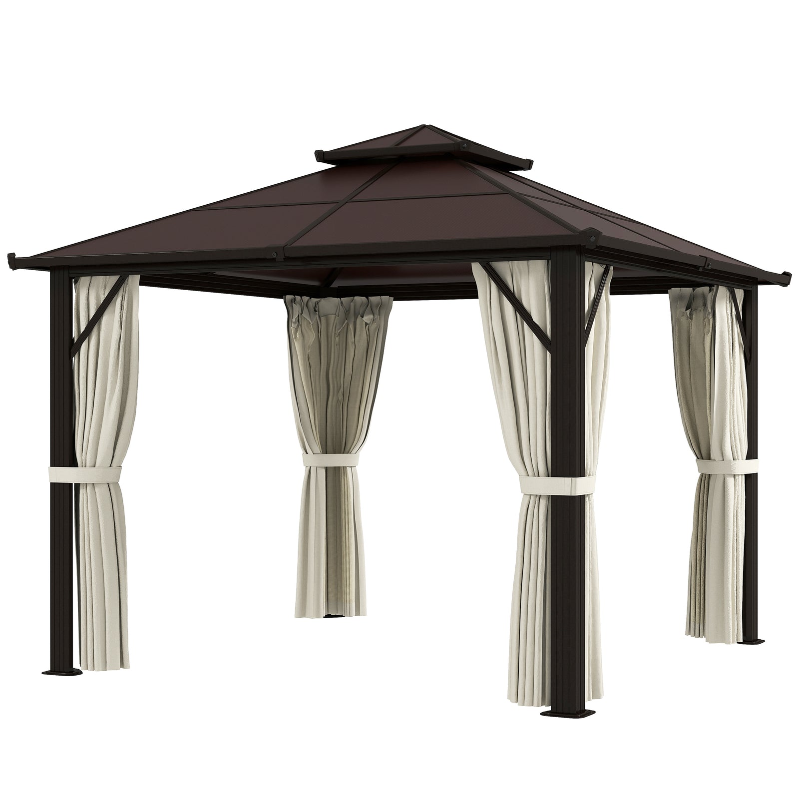 3x3m Hardtop Gazebo With Upf30+ Double Polycarbonate Roof