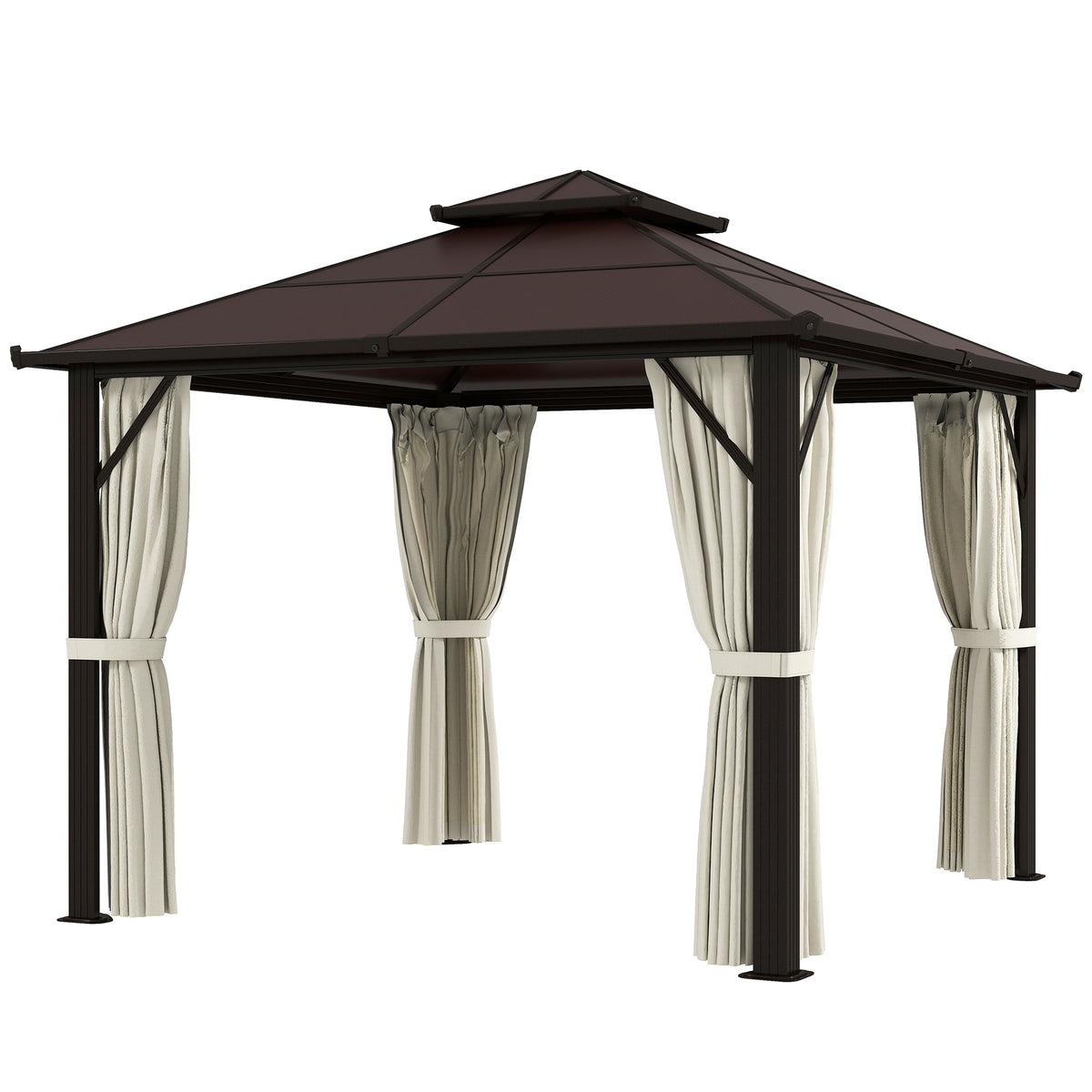 3x3m Hardtop Gazebo With Upf30+ Double Polycarbonate Roof