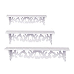 Set Of 3 Wooden Shelves Storage Display Rack Wall-mounted White