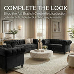 Chesterfield Scroll Arm Velvet Sofa 2 Seater | Black