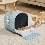 Enclosed Cat Litter Box With Activated Carbon Odor Control Includes Litter Mat & Scoop