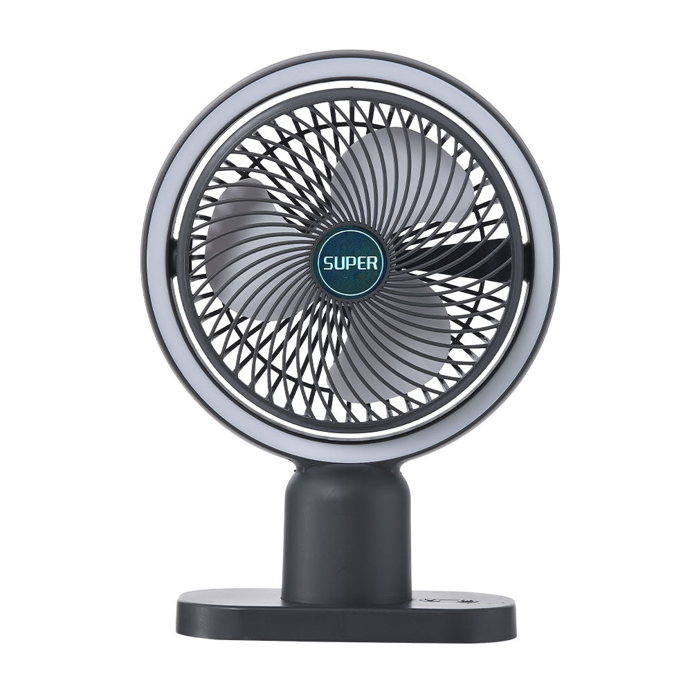 Portable Desk Fan With Led Fill Light, 3-speed Adjustable Airflow, 120° Tilt Angle