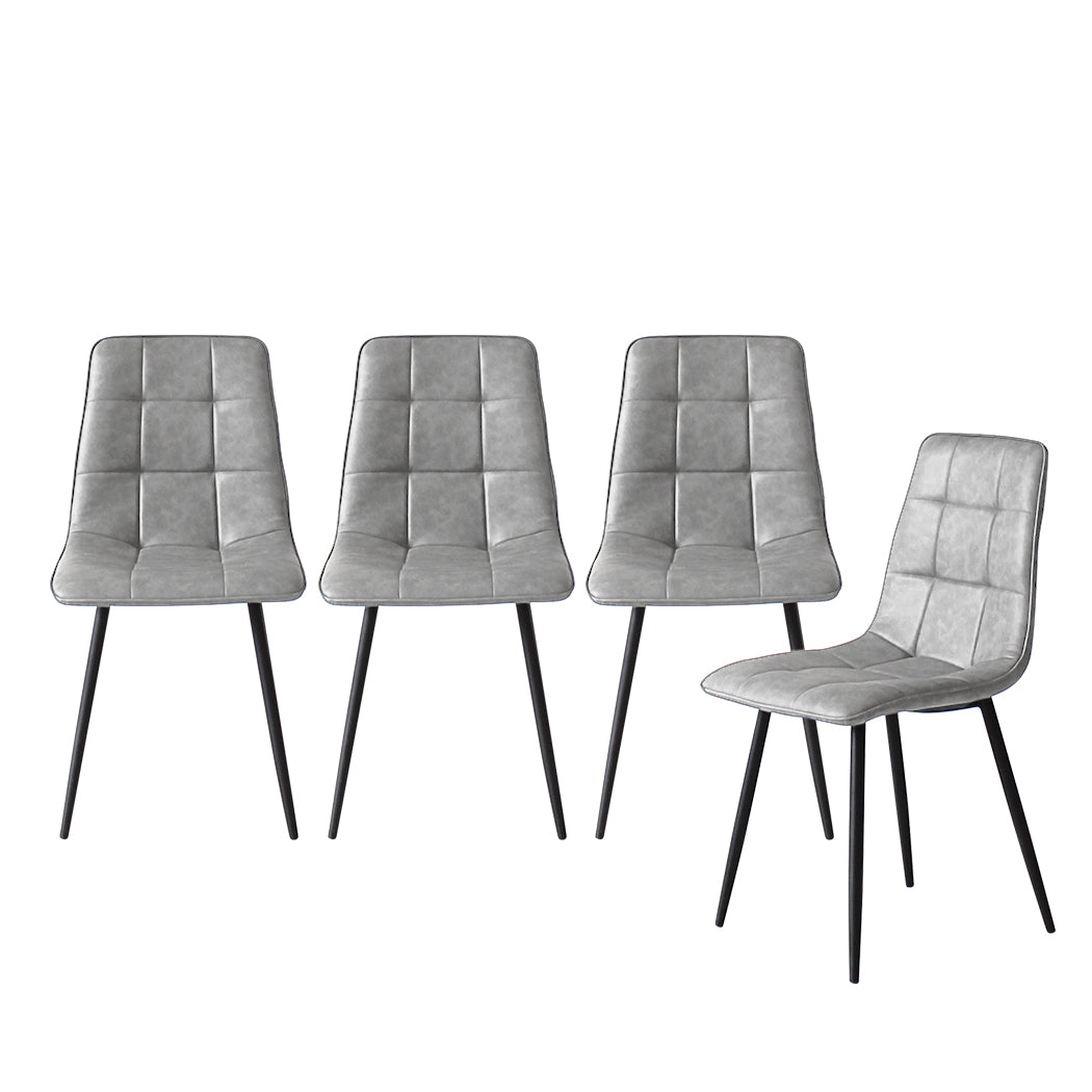 Levede Padded Dining Chairs Faux Leather For Kitchen Home Office - Set Of 4