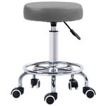 Round Pu Leather Salon Beautician Stool Adjustable Height | One Size | Gray
